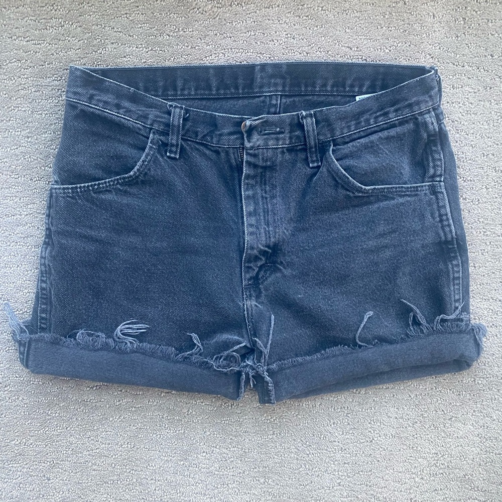 Rustler cut off black denim shorts